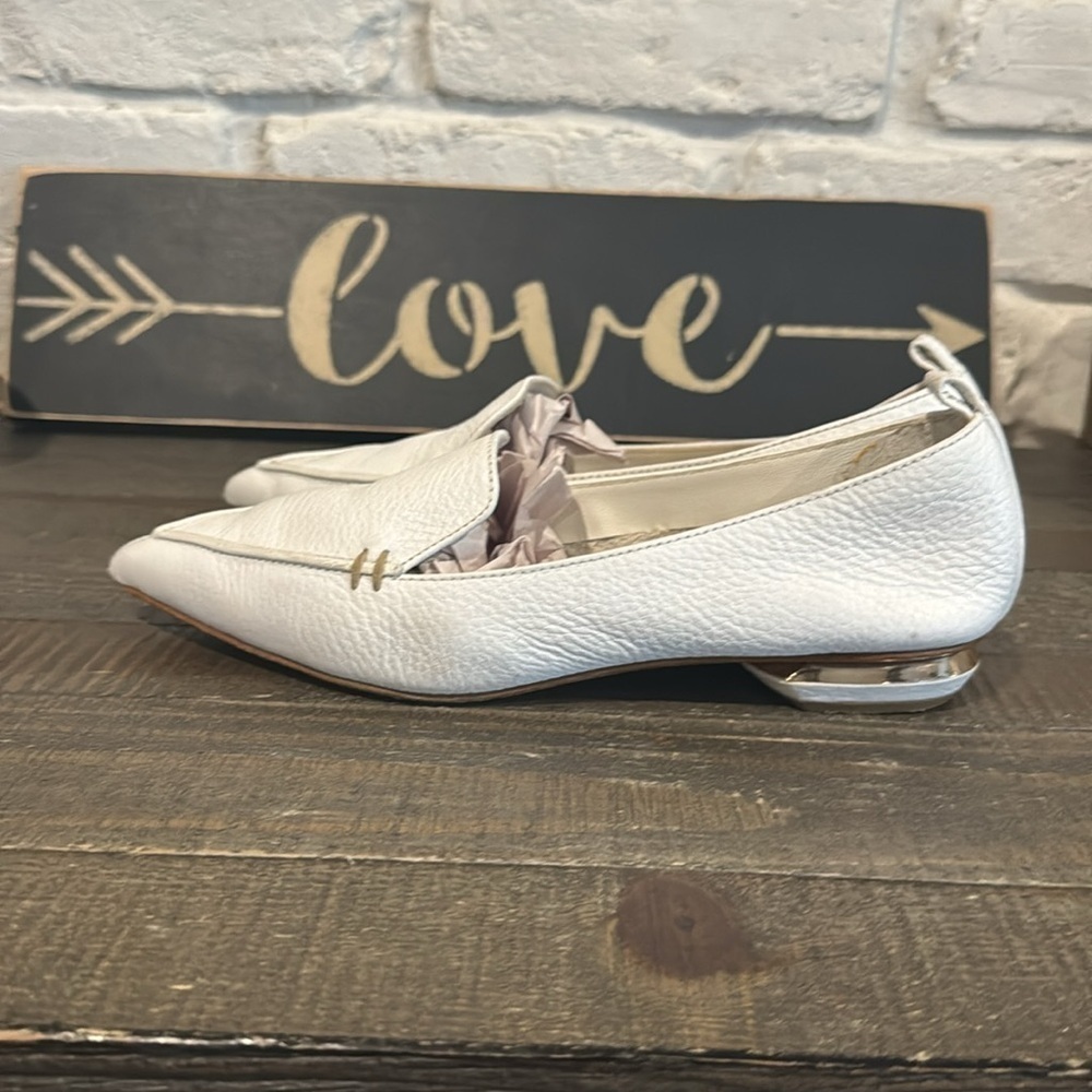 White Nicholas Kirkwood  leather flats - Picture 4 of 5